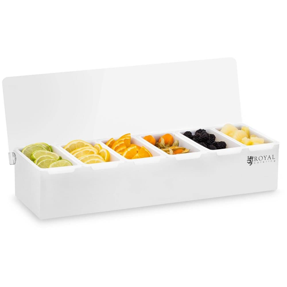 Royal Catering Ingrediensbehållare- rostfri/PP - 6 x 450 ml