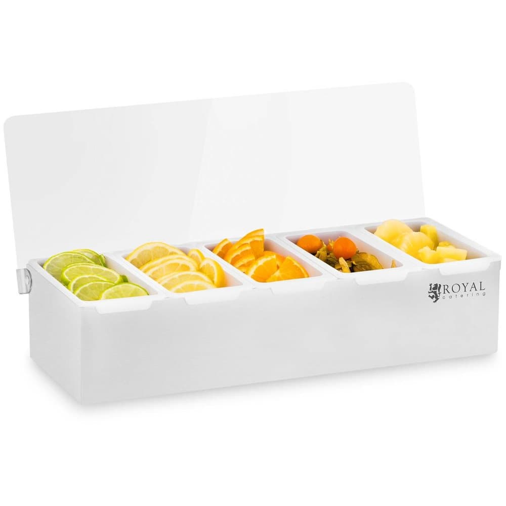 Royal Catering Ingrediensbehållare- rostfri/PP - 5 x 450 ml