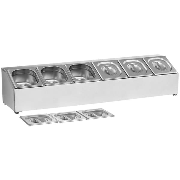 Royal Catering GN-uppsatshylla - inkl. 6 GN 1/6 behållare med lock