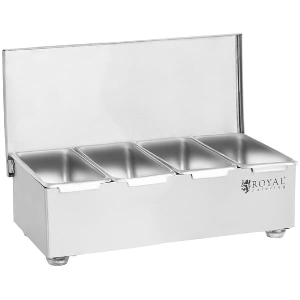 Royal Catering Ingrediensbehållare - rostfri - 4 x 450 ml