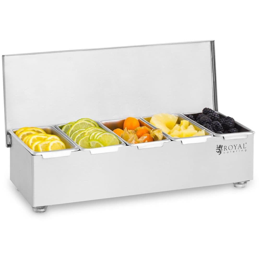 Royal Catering Ingrediensbehållare- rostfri - 5 x 450 ml