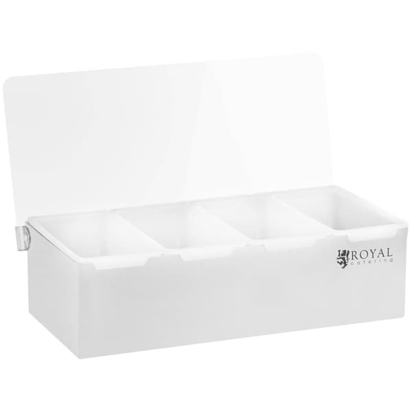 Royal Catering Ingrediensbehållare - rostfri/PP - 4 x 450 ml