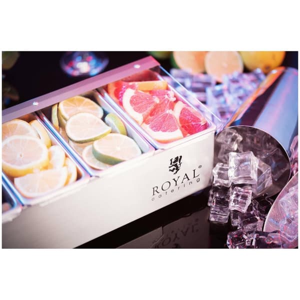 Royal Catering Ingrediensbehållare - Rostfritt stål - 5 x 0,4 L - Royal Catering