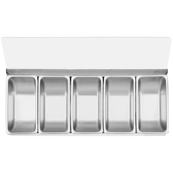 Royal Catering Ingrediensbehållare - Rostfritt stål - 5 x 0,4 L - Royal Catering
