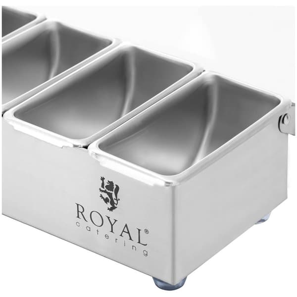 Royal Catering Ingrediensbehållare - Rostfritt stål - 5 x 0,4 L - Royal Catering