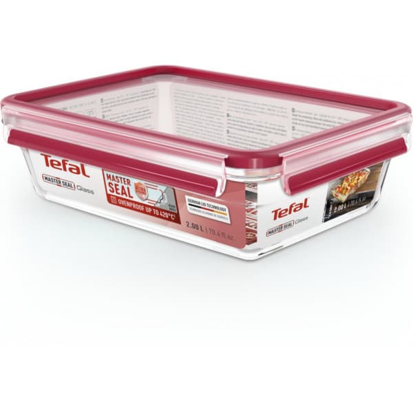 Tefal MasterSeal Glass -säilytysrasia, lasinen, 2 L