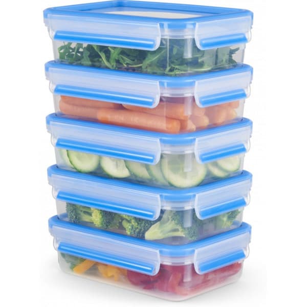 Tefal MasterSeal MealPrep -säilytysrasiasetti, 5 x 0,8 L