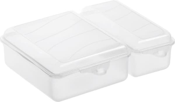 Rotho Twin Madkasse 1,05+0,55L Gennemsigtig