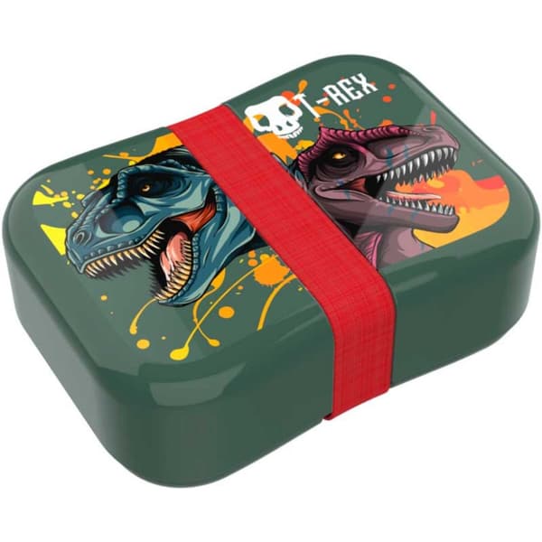 Lounaslaatikko T-Rex Tummanvihreä/punainen