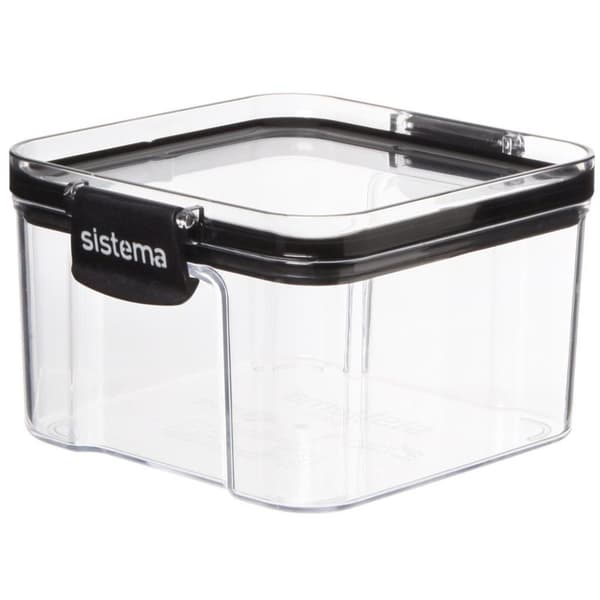 Sistema Förvaringsbox Tritan Square 460 ml Transparent/Svart