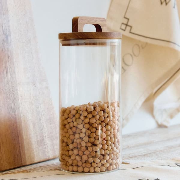 Container | CARLOS | stor med akaciehåndtag | 1,2 l | 892542