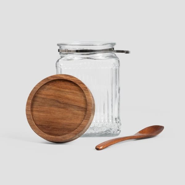 Säiliö | TIENDA | lasi puulusikalla | 0,7 l | 741753