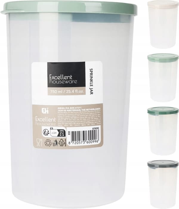 750 ml förvaringsbehållare med lock