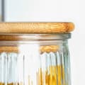 Miniatyrbillede 4 af 7: Glasbeholder til løse produkter med bambuslåg og forsegling 600 ml
