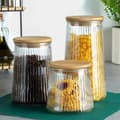 Miniatyrbillede 7 af 7: Glasbeholder til løse produkter med bambuslåg og forsegling 600 ml