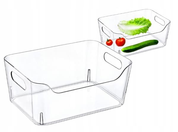 Rektangulär transparent kylskåpsorganisatör 23x16x9,5 cm