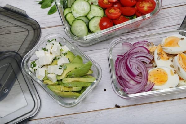 Rektangulär matbehållare värmebeständigt glas 1L grå