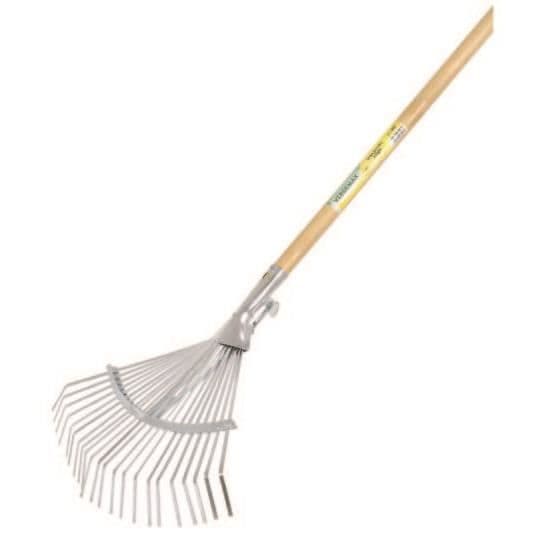 Fast metallkvast med träskaft - Märke - Modell - 15 rundade tänder - justerbar från 17 cm till 55 cm