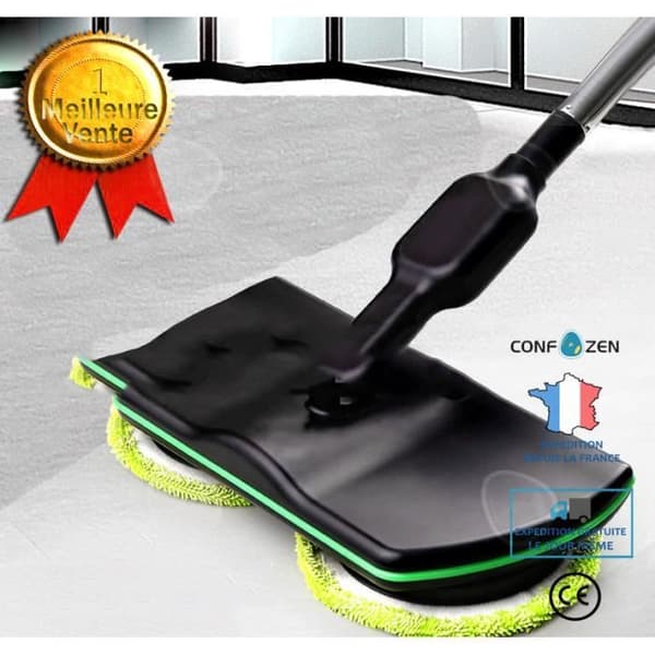 CONFO® sladdlös elektrisk roterande mopp Hushållsmultifunktionell golvsopmaskin Dubbelrotationstyp Lazy A Mopp