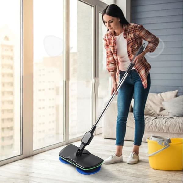 CONFO® sladdlös elektrisk roterande mopp Hushållsmultifunktionell golvsopmaskin Dubbelrotationstyp Lazy A Mopp