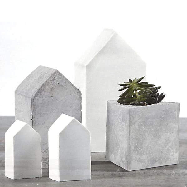 Gjutformar - H: 6-14,5 cm - Hus och trekant - 5st