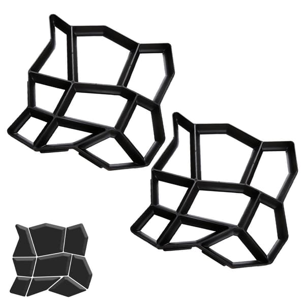 Beläggningsform Betongform för gräsmatta, uteplats, trädgård, gård, tegel, 2 pcs, 43x43x4cm