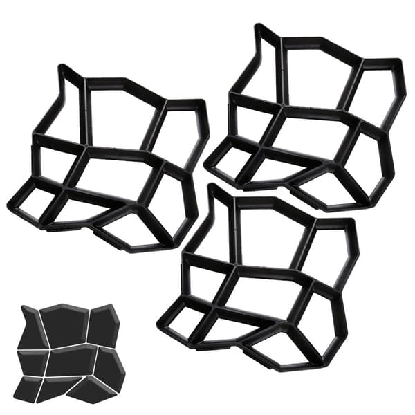 Beläggningsform Betongform för gräsmatta, uteplats, trädgård, gård, tegel, 3 pcs, 43x43x4cm