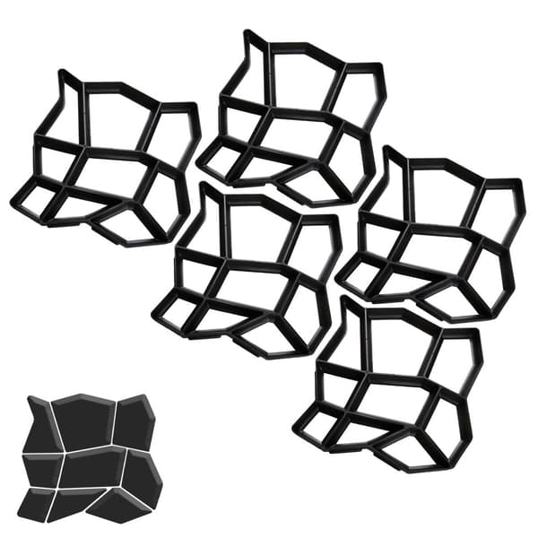 Beläggningsform Betongform för gräsmatta, uteplats, trädgård, gård, tegel, 5 pcs, 43x43x4cm