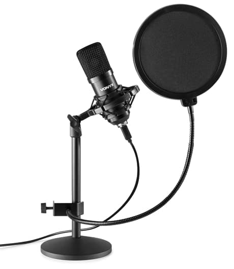 Vonyx CMTS300 USB Studio Kondensator mikrofon, svart