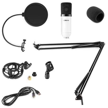 Vonyx CMS300W Studio kondensator mikrofon set,  USB, vit