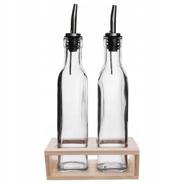 Glasflaskor för olivolja vinägersås med dispenser på stativ 300 ml