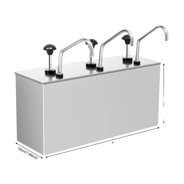 Bordskapsdispenser, rostfritt stål, 3-fack, 4L kapacitet,Silver