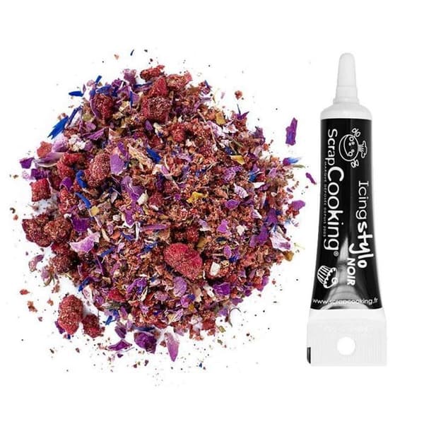 Chokladkryddblommor + svart glasyrpenna