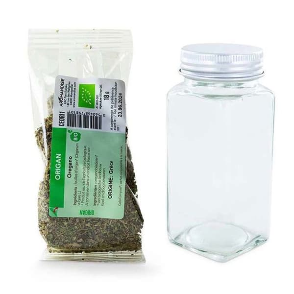 Kryddflaska i pulverform + ekologisk oregano 18 g