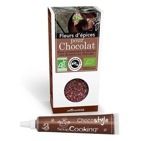 Kryddblommor till choklad + Chokladpenna