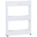 Miniatyrbild 1 av 6: Flyttbar nischhylla för förvaringsställ för kökshållare Kryddor Rack Rolling Trolley i vitt för att spara utrymme för vardagliga saker