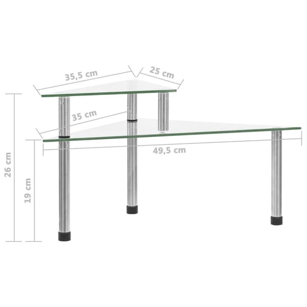 vidaXL køkkenreol 49,5x35x19 cm hærdet glas transparent -  Krydderihylder