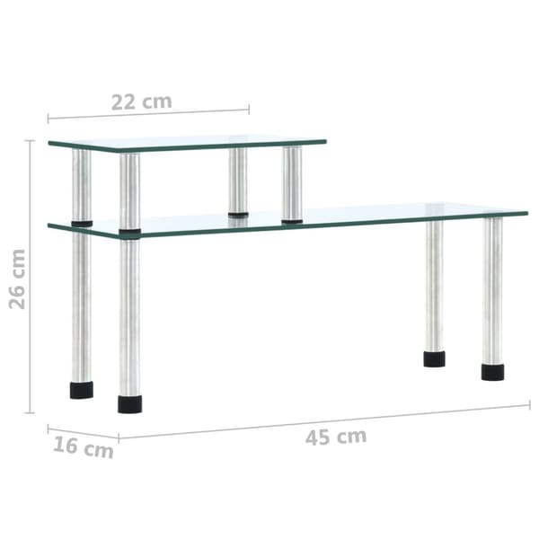 The Living Store køkkenreol 45x16x26 cm hærdet glas transparent -  Krydderihylder