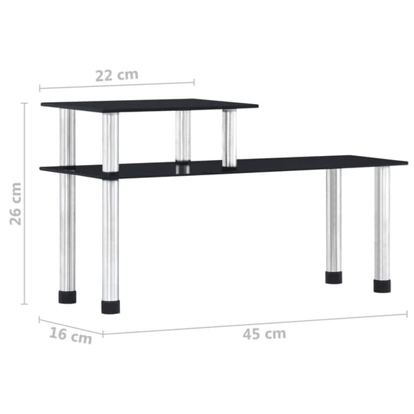 Køkkenreol 45x16x26 cm hærdet glas sort - Køkkenreol - Køkkenreoler - Home & Living