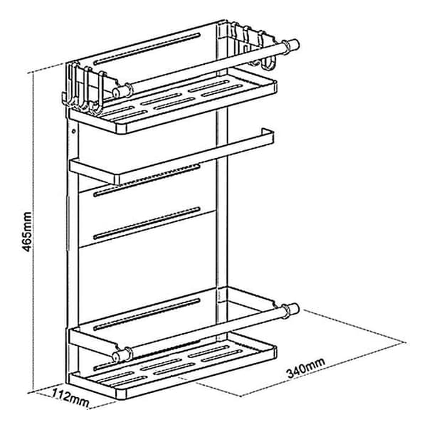 Magnetisk hylla för Maclean kyl/tvättmaskin, svart, max 12 kg, MC-910