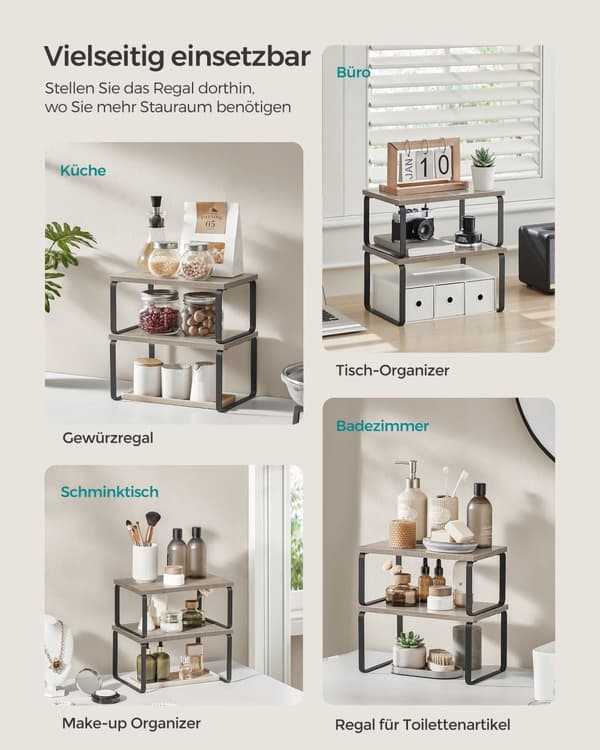 Urte rack sæt på 4 med metalramme 19,5 x 29,7 x 15,8 cm