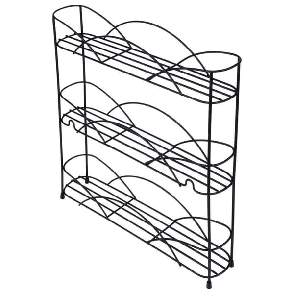 Sort metal krydderihylde 33,5x6,5x33,5 cm