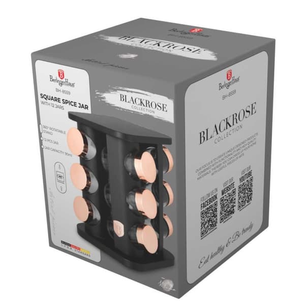 BERLINGER HAUS BH-8559 BLACK ROSE ROTERENDE KRYDDERESTOL 12 BEHOLDERE