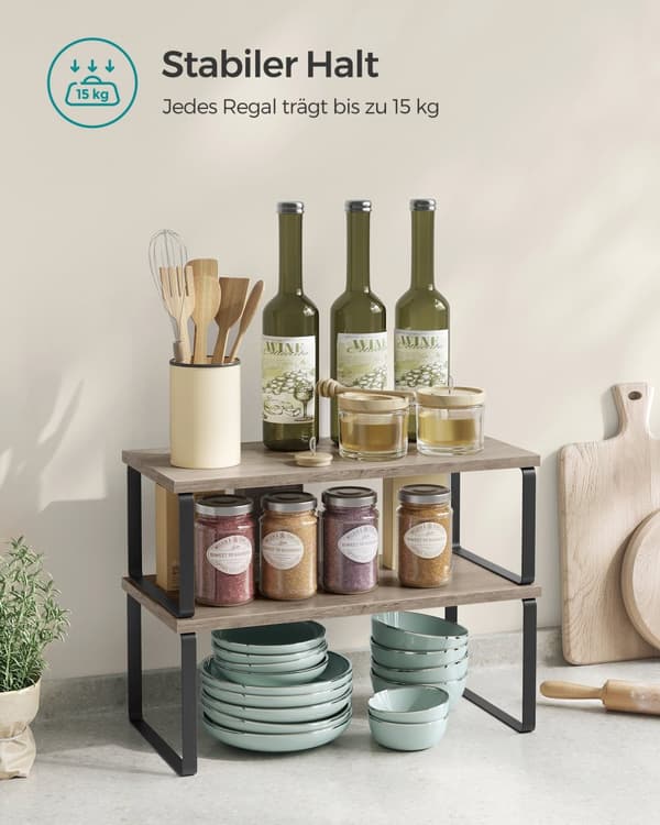 Ört rackuppsättning av 4 - metallram - 19,5 × 39,7 × 15,8 cm