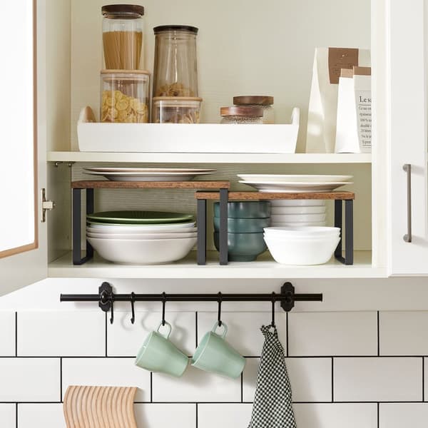 Urte Racks - Kitchen Planker - Køkkenarrangører - Sæt med 2 - Metalramme - Mørkebrun