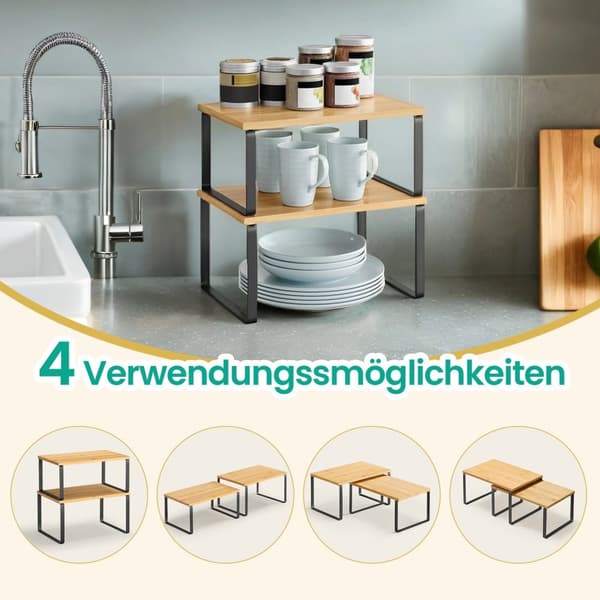 Urte rack sæt af 2 - Køkkenarrangører med opbevaringsstativer