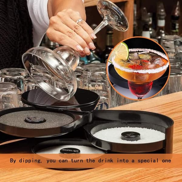3-kerroksinen cocktail-reunustyökalu, suolalaatikko ja maustesäiliö juomille, täydellinen margaritalle