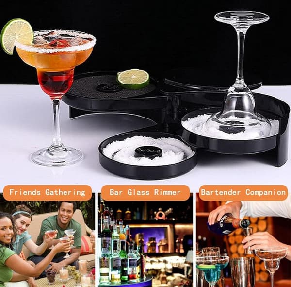 3-kerroksinen cocktail-reunustyökalu, suolalaatikko ja maustesäiliö juomille, täydellinen margaritalle