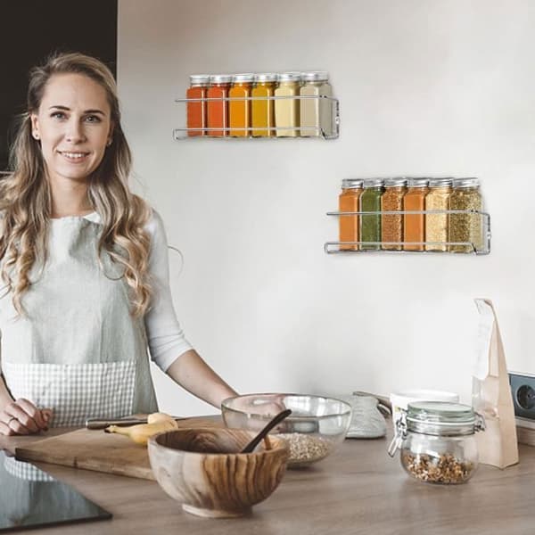 Set om 4 Kryddor Kök Kryddställ (Vit)