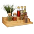 Miniatyrbild 1 av 6: Relaxdays Bamboo Kryddställ, 3 våningar, utdragbart, naturligt utseende, arbetsyta, HlP 9x38x22cm,